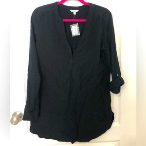 Reitmans 3/4 sleeve textured tunic, black, size small